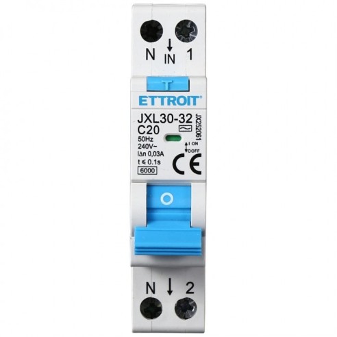 Aardlekschakelaar 1P+N, 1 module,...
