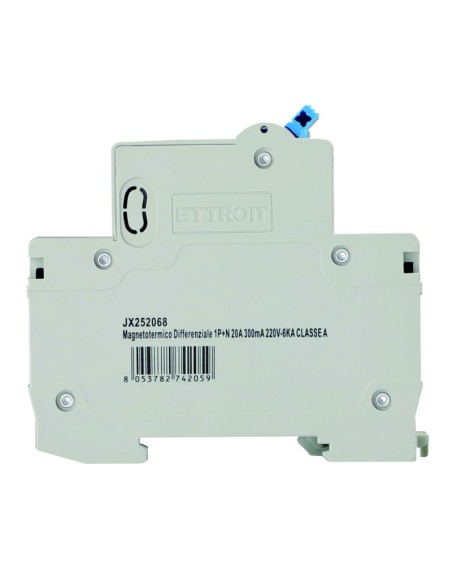 Residual current circuit breaker 1P+N, 2 modules, 230Vac, 20A, 300mA, 6KA, class A - Ettroit JX252068