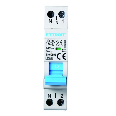 Disjoncteur magnétothermique 1P+N, 1...