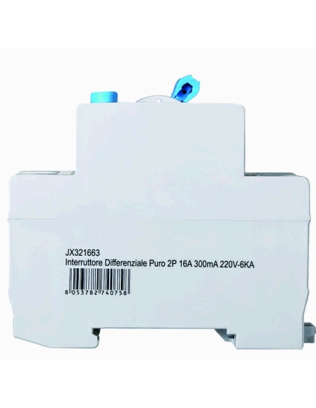 Interruptor diferencial residual puro 2P, 2 módulos, tipo AC, 240Vac, 16A, 300mA, 6KA - Ettroit JX321663