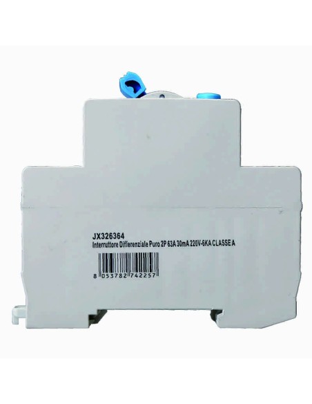 Zuivere aardlekschakelaar 2P, 2 modulen, AC type, 240Vac, 63A, 30mA, 6KA, klasse A - Ettroit JX326364