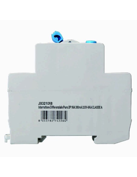 Zuivere aardlekschakelaar 2P, 2 modulen, AC type, 240Vac, 16A, 300mA, 6KA, klasse A - Ettroit JX321668