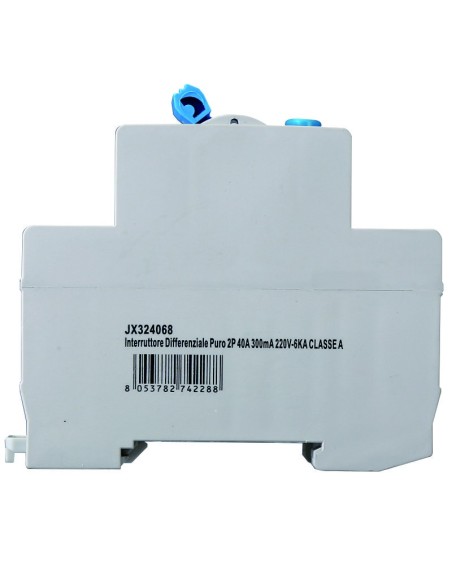 Interruptor diferencial residual puro 2P, 2 módulos, tipo AC, 240Vac, 40A, 300mA, 6KA, clase A - Ettroit JX324068