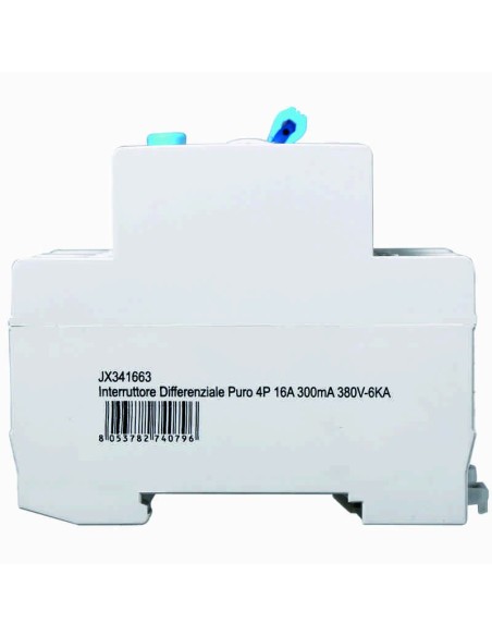 Zuivere aardlekschakelaar 4P, 4 modulen, AC type, 380Vac, 16A, 300mA, 6KA - Ettroit JX341663