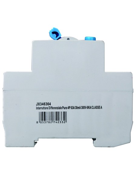 Zuivere aardlekschakelaar 4P, 4 modulen, AC type, 380Vac, 63A, 30mA, 6KA, klasse A - Ettroit JX346364