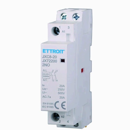 Schakelaar 230Vac, 2P, 20A, 1 module,...