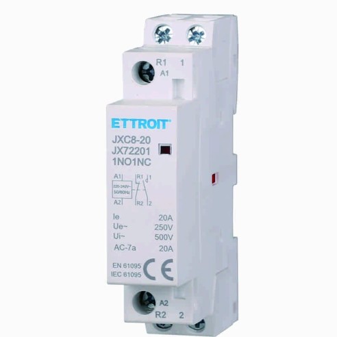 Contactor 230Vac, 2P, 20A, 1 módulo,...