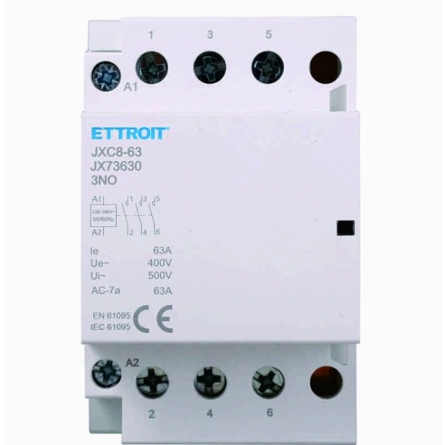 Contactor 230Vac, 3P, 63A, 3 módulos,...