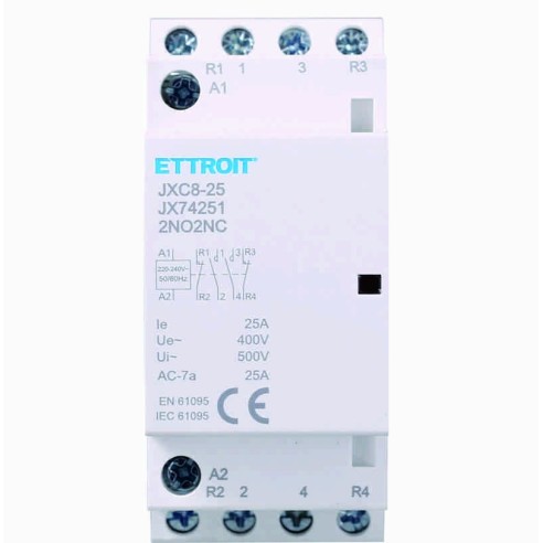 Contattore 230Vac, 4P, 25A, 2 moduli,...