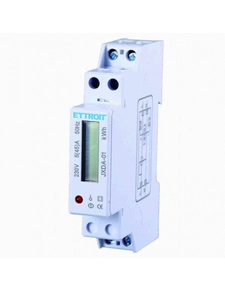 Eenfasige stroommeter, 230Vac, 5A ~ 45A, 1 module - Ettroit JXDA-01