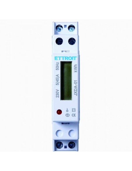Einphasiger Stromzähler, 230Vac, 5A ~ 45A, 1 Modul - Ettroit JXDA-01