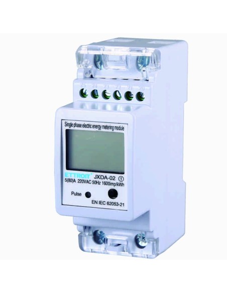 Single-phase current meter, 230Vac, 5A ~ 80A, 2 modules - Ettroit JXDA-02