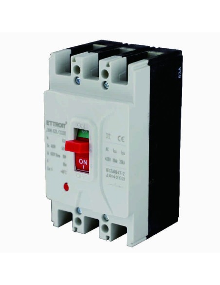 Interruttore magnetotermico inscatolato, 3P, 380Vac, 63A, 25KA - Ettroit JX14363