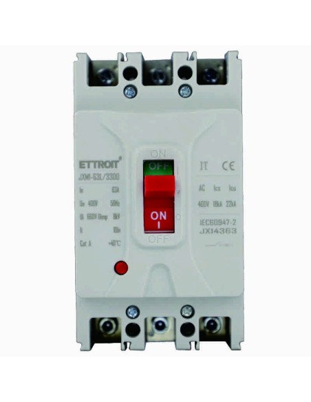 Miniature Circuit Breaker, 3P, 380Vac, 63A, 25KA - Ettroit JX14363