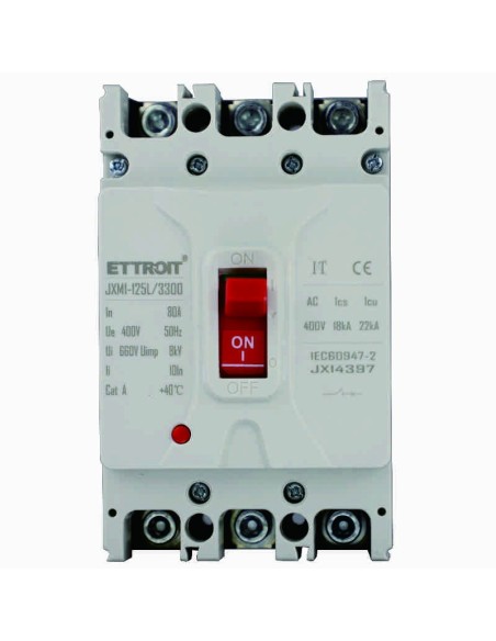 Disjoncteur miniature, 3P, 380Vac, 80A, 25KA - Ettroit JX14397