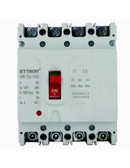 Miniatur-Leistungsschalter, 4P, 380Vac, 63A, 25KA - Ettroit JX14463