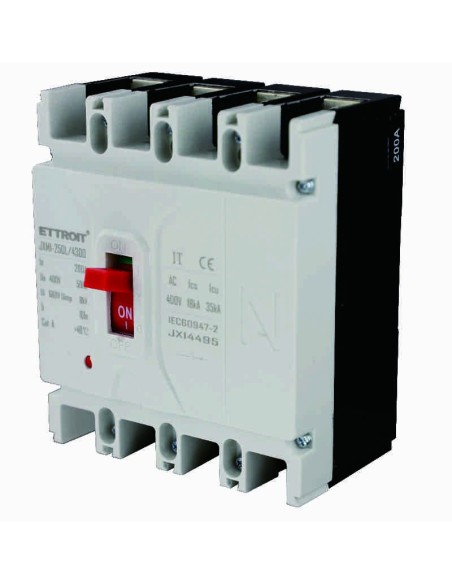 Miniature Circuit Breaker, 4P, 380Vac, 200A, 35KA - Ettroit JX14495