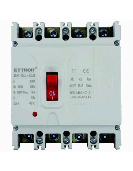 Miniature Circuit Breaker, 4P, 380Vac, 160A, 35KA - Ettroit JX14496
