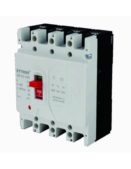 Interruttore magnetotermico inscatolato, 4P, 380Vac, 125A, 25KA - Ettroit JX14498