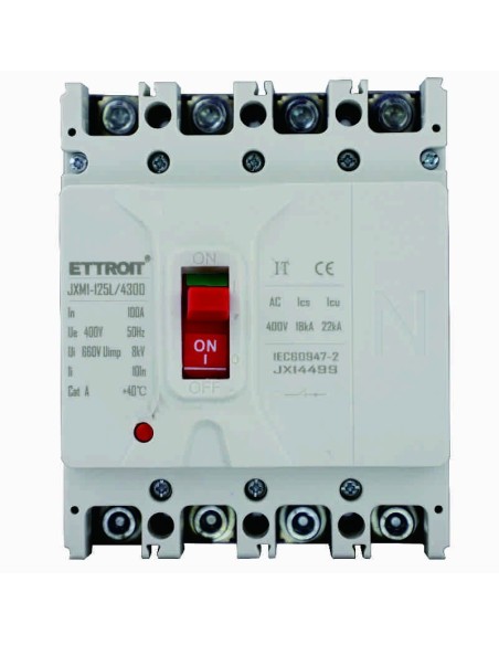 Miniatur-Leistungsschalter, 4P, 380Vac, 100A, 25KA - Ettroit JX14499