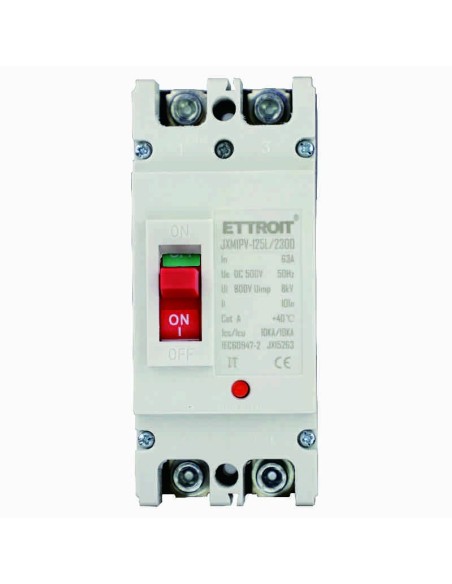 Miniatuurschakelaar, 2P, 500Vac, 63A, 10KA - Ettroit JX15263