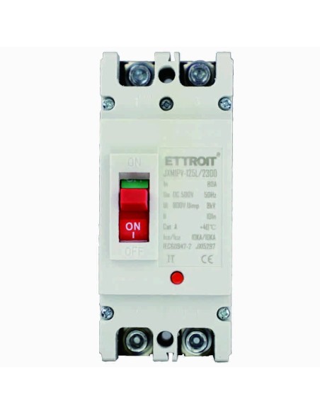 Miniature Circuit Breaker, 2P, 500Vac, 80A, 10KA - Ettroit JX15297