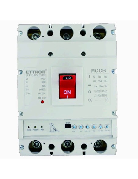 Industriële stroomonderbreker, instelbaar 400 ~ 800A, 3P, 50KA - Ettroit JX14363800