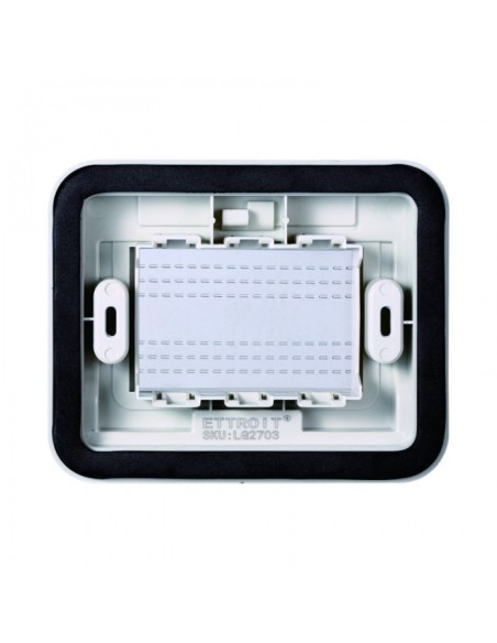 Abdeckung der Space-Serie, 3 Module, grau, IP55 - Ettroit LG2703