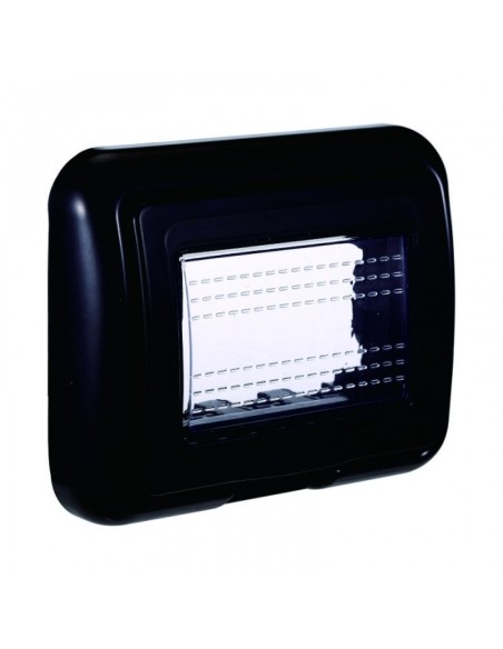 Afdekking voor ruimteserie, 3 modules, zwart, IP55 - Ettroit LN2703