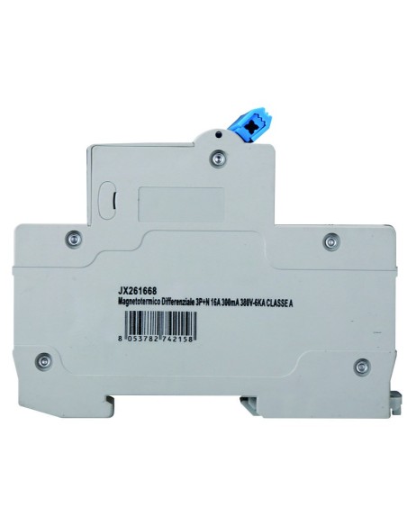 Disjoncteur à courant résiduel 3P+N, 4 modules, 415Vac, 16A, 300mA, 6KA - Ettroit JX261668