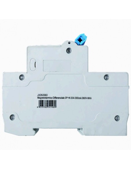 Disjoncteur à courant résiduel 3P+N, 4 modules, 415Vac, 20A, 300mA, 6KA - Ettroit JX262063