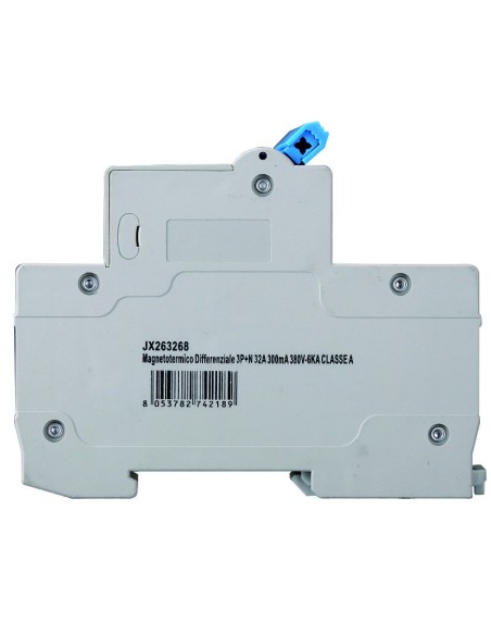 Disjoncteur différentiel 3P+N, 4 modules, 415Vac, 32A, 300mA, 6KA, classe A - Ettroit JX263268