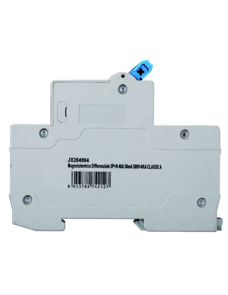 Disjoncteur à courant résiduel 3P+N, 4 modules, 415Vac, 40A, 30mA, 6KA, classe A - Ettroit JX264064