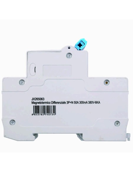 Disjoncteur à courant résiduel 3P+N, 4 modules, 415Vac, 50A, 300mA, 6KA - Ettroit JX265063