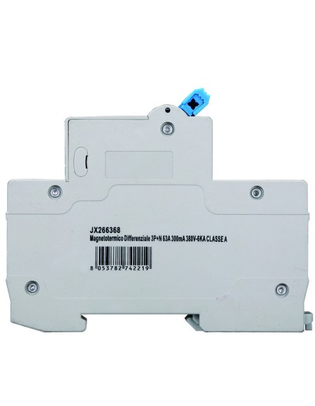 Aardlekschakelaar 3P+N, 4 modulen, 415Vac, 63A, 300mA, 6KA, klasse A - Ettroit JX266368