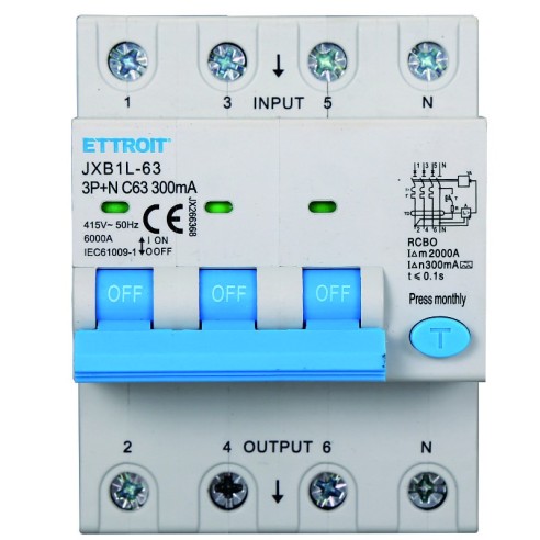 Earth leakage circuit breaker 3P+N, 4...