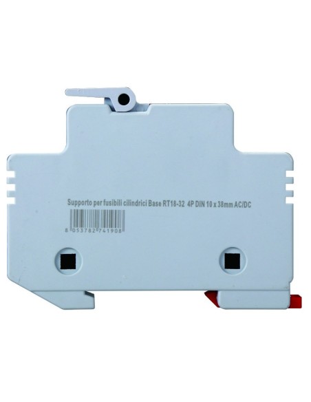 Portafusibles RT18-32, para fusibles ⌀10x38mm, 1000V 32A, 4 módulos, montaje en carril DIN - Ettroit JX12438