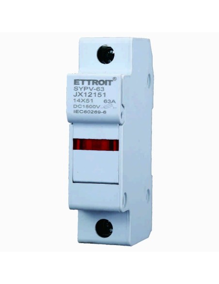 Fuse holder RT18-63, for fuses ⌀14x51mm, 1000V 63A, 1 module, DIN rail mounting - Ettroit JX12151