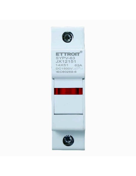Zekeringhouder RT18-63, voor zekeringen ⌀14x51mm, 1000V 63A, 1 module, montage op DIN-rail - Ettroit JX12151