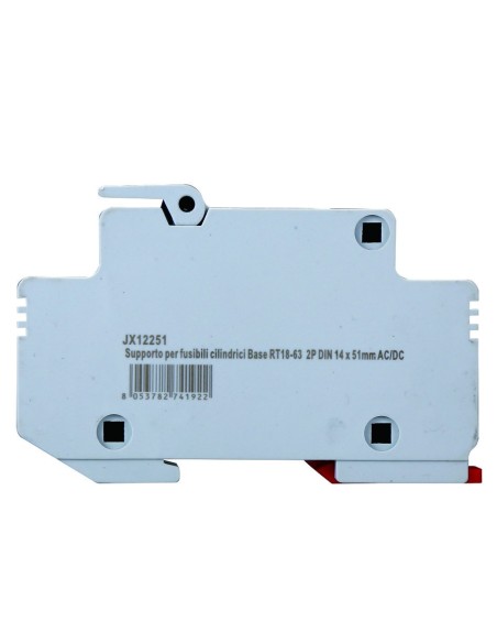 Portafusibles RT18-63, para fusibles ⌀14x51mm, 1000V 63A, 2 módulos, montaje en carril DIN - Ettroit JX12251