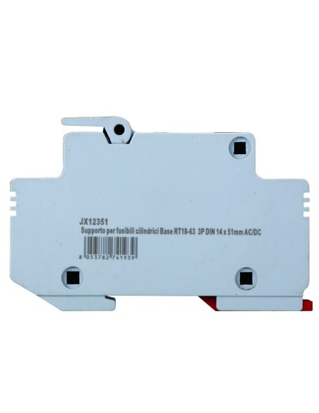Fuse holder RT18-63, for fuses ⌀14x51mm, 1000V 63A, 3 modules, DIN rail mounting - Ettroit JX12351