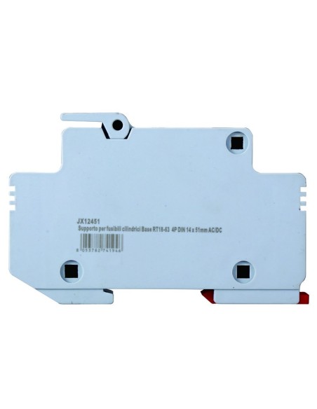 Porte-fusible RT18-63, pour fusibles ⌀14x51mm, 1000V 63A, 4 modules, montage sur rail DIN - Ettroit JX12451