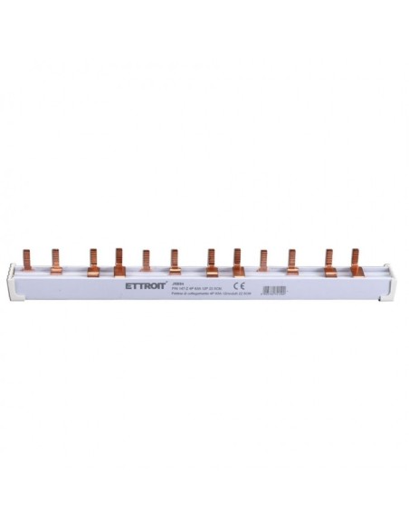 Pettine di collegamento per quadri elettrici, 12 moduli, 4P, 63A, 22,5cm - Ettroit JXBS4