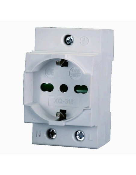 Presa schuko per guida DIN, 2,5 moduli, 230Vac, 16A - Ettroit JXDA-05
