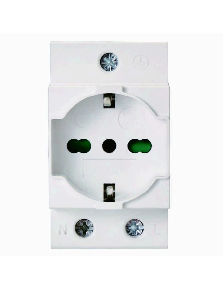 Presa schuko per guida DIN, 2,5 moduli, 230Vac, 16A - Ettroit JXDA-05