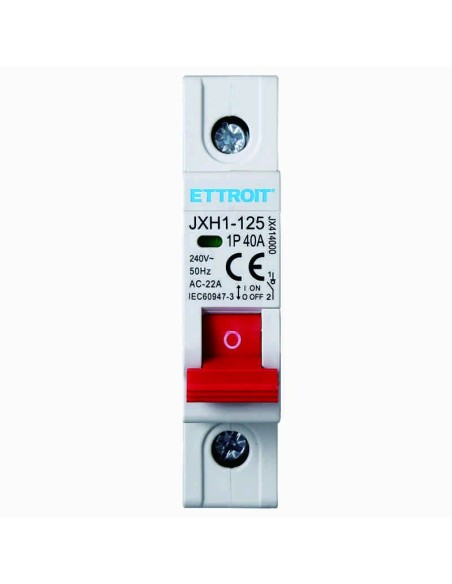 Disconnect switch, 1P, 230Vac, 40A - Ettroit JX414000