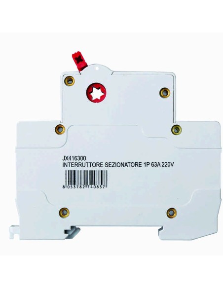Interruttore sezionatore, 1P, 230Vac, 63A - Ettroit JX416300