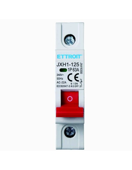 Interruttore sezionatore, 1P, 230Vac, 63A - Ettroit JX416300