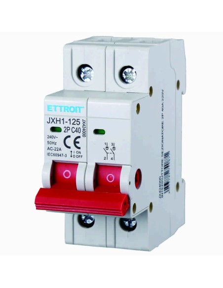 Disconnect switch, 2P, 230Vac, 40A - Ettroit JX424000