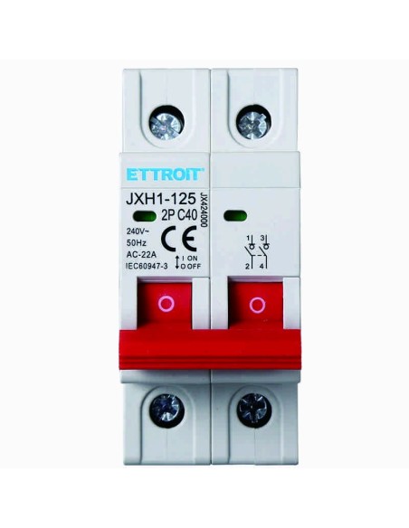Disconnect switch, 2P, 230Vac, 40A - Ettroit JX424000